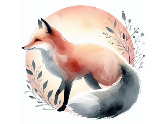 Download Watercolor Fox in Soft Tones - Soft tones Collection
